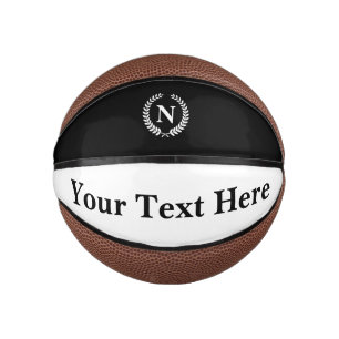Moderne Monogramm benutzerdefinierter Text Mini Basketball