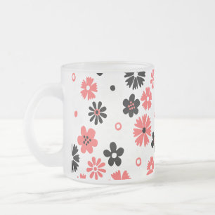 Moderne Monogramm-Blumenmuster Mattglastasse