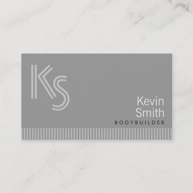 Moderne Monogramm-Bodybuildings-Geschäfts-Karte Visitenkarte (Vorderseite)