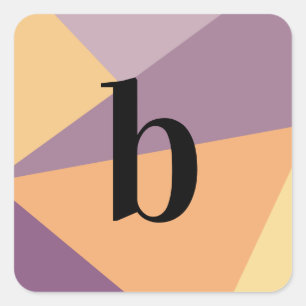 Moderne Monogramm-Bold-Initiale Sonnenuntergang Quadratischer Aufkleber
