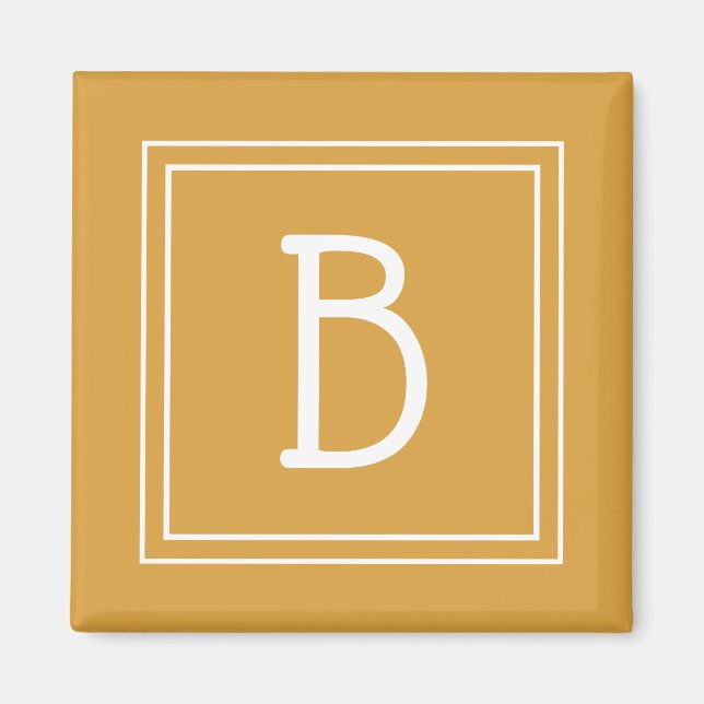 Moderne Monogramm-Buchstaben-Anfangsvorlage Gelb Magnet (Vorne)
