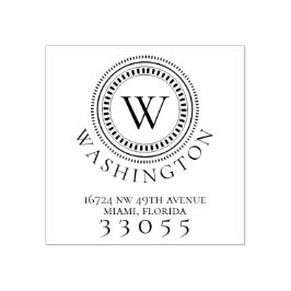 Moderne monogramm Circle Rücksendeadresse Briefmar Gummistempel