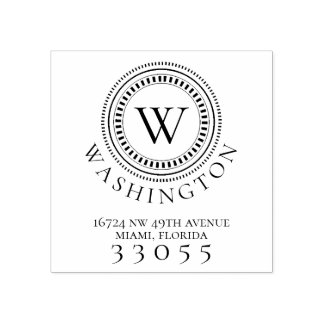 Moderne monogramm Circle Rücksendeadresse Briefmar Gummistempel