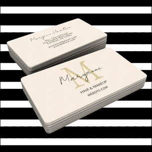 Moderne Monogramm-Creme Visitenkarte