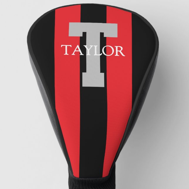 Moderne Monogramm Custom Rot Golf Headcover (Von Creator hochgeladen)