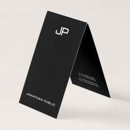 Moderne Monogramm elegant Minimalistisch Schwarz/W Visitenkarten