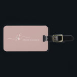 Moderne Monogramm Elegante Kalligraphie Personalis Gepäckanhänger<br><div class="desc">Moderner persönlicher Monogramm Visitenkartenhalter mit trendiger Skriptkalligraphie und minimalistischem Typografie-Design. Dies ist die Elfenbeinversion.</div>