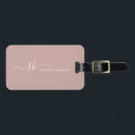 Moderne Monogramm Elegante Kalligraphie Personalis Gepäckanhänger<br><div class="desc">Moderner persönlicher Monogramm Visitenkartenhalter mit trendiger Skriptkalligraphie und minimalistischem Typografie-Design. Dies ist die Elfenbeinversion.</div>
