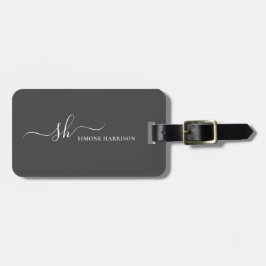 Moderne Monogramm Elegante Kalligraphie Personalis Gepäckanhänger
