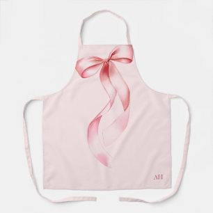Moderne Monogramm Elegante rosa Wasserfarbe Schlei Schürze