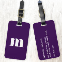 Moderne Monogramm-Erstplatine Lila