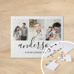 Moderne Monogramm-Familie 3<br><div class="desc">Individuell bedrucktes Puzzle personalisiert mit Ihren Fotos und Monogramm. Fügen Sie Ihren Familiennamen oder anderen benutzerdefinierten Text mit Platz für 3 Fotos hinzu. Verwenden Sie die Entwurfswerkzeuge, um mehr Fotos hinzuzufügen und die Schriftart und Farben zu bearbeiten, um ein einzigartiges Design zu erstellen. Puzzles für Fotos nach Maß sind ein...</div>