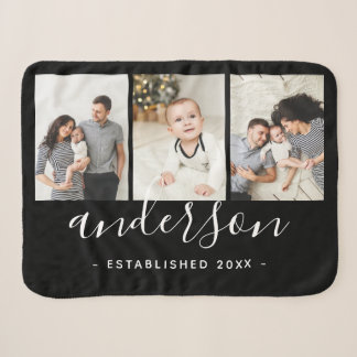 Moderne Monogramm-Familie 3 FotoCollage Sherpadecke