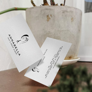 Moderne Monogramm Female Line Art Visitenkarte