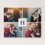 Moderne Monogramm-FotoCollage<br><div class="desc">Personalisieren Sie es mit Ihrem Hochzeitsdatum, Familiennamen oder jedem beliebigen Text Ihrer Wahl für ein schönes und einzigartiges Geschenk und Sake.</div>