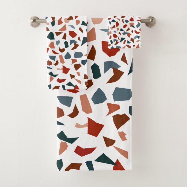 Moderne Monogramm-Geometrie Badhandtuch Set (Insitu)