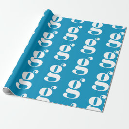 Moderne monogramm hellblaue Farbe Erstaufnahme Geschenkpapier