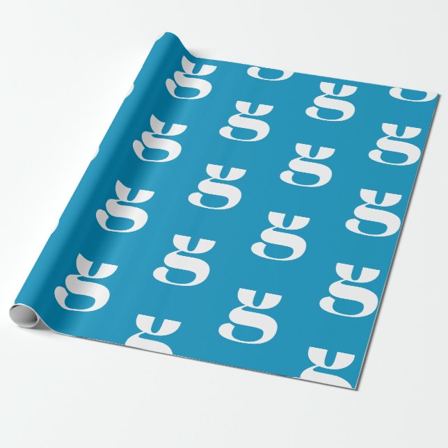 Moderne monogramm hellblaue Farbe Erstaufnahme Geschenkpapier (Ungerollt)