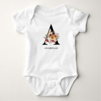 Moderne Monogramm Herbst Wasserfarbe Flora