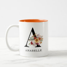 Moderne Monogramm Herbst Wasserfarbe Flora