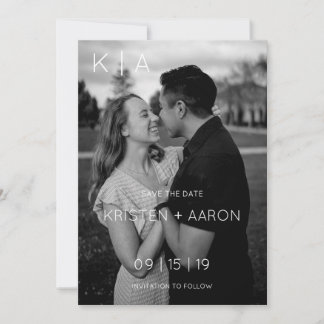 Moderne Monogramm Hochzeitseinladung vorab Save The Date