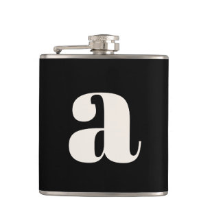 Moderne Monogramm-Initial-Buchstabe Hochzeit Fette Flachmann