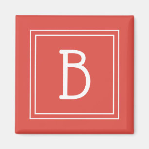 Moderne Monogramm-Initial-Buchstaben-Vorlage Rot W Magnet