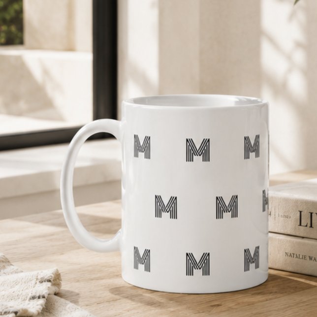 Moderne Monogramm-Initiale Einfach Minimal Kaffeetasse (Von Creator hochgeladen)