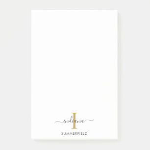 Moderne Monogramm-Initiale Elegante Schrift Geschä Post-it Klebezettel