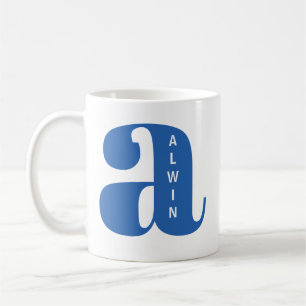 Moderne Monogramm-Initiale mit personalisiertem Na Kaffeetasse