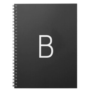 Moderne Monogramm-Initiale Schwarz Notizblock