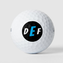 Moderne Monogramm-Initialen für Männer blau Golfball