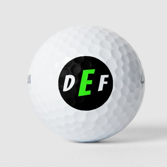 Moderne Monogramm-Initialen für Männer grün Golfball (Vorderseite)