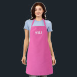 Moderne Monogramm-Initialen heißen rosa weiß Schürze<br><div class="desc">Personalisieren Sie individuelle Monogramm Initialen heißen rosa weißen Schürze Buchstaben, heiß rosa Hintergrund können Sie wählen Sie Ihre Band Farbe großartig Geschenk für Mama, Papa, Freunde und sich selbst! Modernes, minimalistisches, einfaches, stilvolles Design. Geeignet für Köche, Koch, Keramik, Keramiken, Handwerk, Arbeit, Küche, Backen, Grillen, Grill, sowie Geschäfte und Geschäfte etc....</div>
