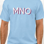 Moderne Monogramm-Initialen lassen den Schatten fa T-Shirt<br><div class="desc">Moderne minimalistische Monogramm-Initialen lassen das Schattendesign fallen,  das auf Personalisierung umgestellt werden kann. Weiße Typografie mit einem bordeauxfarbenen Schlagschatten.</div>