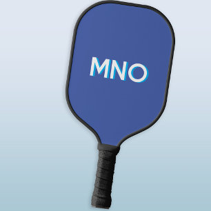 Moderne Monogramm-Initialen mit Schlagschatten Bla Pickleball Schläger
