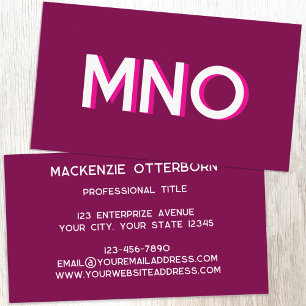 Moderne Monogramm-Initialen mit Schlagschatten Visitenkarte