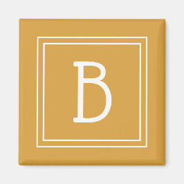 Moderne Monogramm Letter Initial Template Gelb Magnet