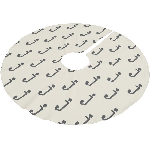 Moderne Monogramm Letter-Schreibmaschine Typografi Polyester Weihnachtsbaumdecke (Schrägansicht)