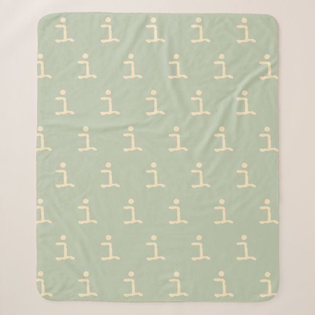 Moderne Monogramm Letter-Schrift-Schrift-Minze Sherpadecke (Vorderseite)