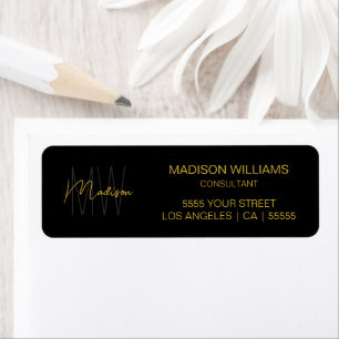 Moderne Monogramm-Logo Schwarz Gold Berater-Adress