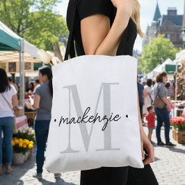 Moderne Monogramm-Minimalistik Schwarz Weiß Tasche