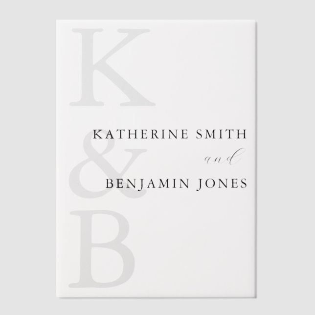 Moderne Monogramm-Minimalistisch-Overlay-Hochzeit (Vorderseite)