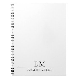 Moderne Monogramm-Minimalistische Eleganz Schwarz Notizblock