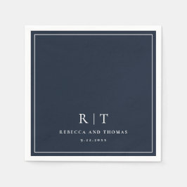 Moderne Monogramm-Minimalistische Hochzeit Serviette