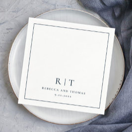Moderne Monogramm-Minimalistische Hochzeit Serviette