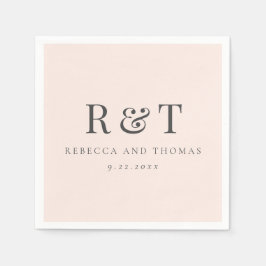 Moderne Monogramm-Minimalistische Hochzeit Serviette