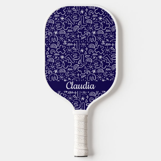 Moderne Monogramm-Nahtlose Formen Pickleball Schläger (Vorderseite)