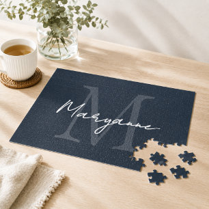 Moderne Monogramm Name Blau