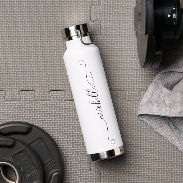 Moderne Monogramm Name Bridesmaid Bridal Wedding Trinkflasche (Fitnessstudio)